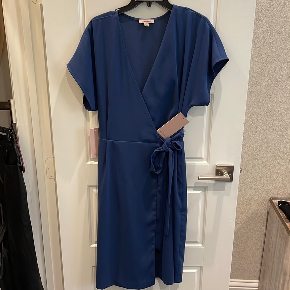 Blue business casual dress